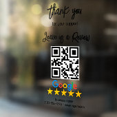 Google Review Mijn Bedrijf Zwart QR Code Raamsticker
