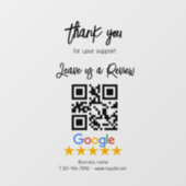 Google Review Mijn Bedrijf Zwarte QR-code Raamsticker (Vel)