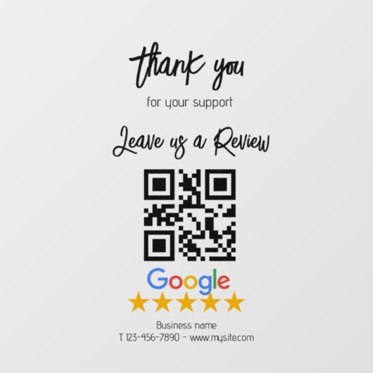 Google Review Mijn Bedrijf Zwarte QR-code Raamsticker (Vel)