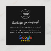 Google Review ons Black Business Hartelijk dank vo Vierkante Visitekaartje (Voorkant)