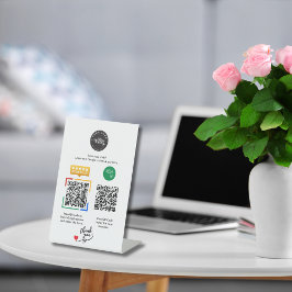 Google Review & Pay QR-code Small Business kantoor Reclamebord Met Voetstuk