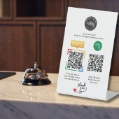 Google Review & Pay QR-code Small Business kantoor Reclamebord Met Voetstuk