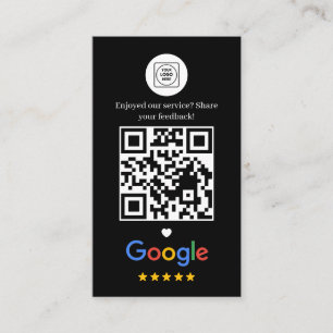 Google Review QR Bedankt Zwart Visitekaartje