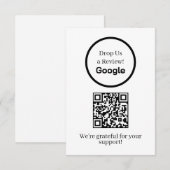 Google Review QR | Business Feedback Link Informatiekaartje (Voorkant / Achterkant)