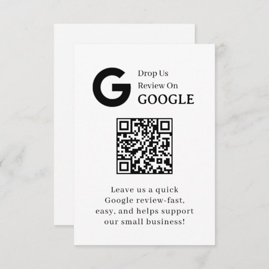 Google Review QR | Business Feedback Link Informatiekaartje (Voorkant / Achterkant)