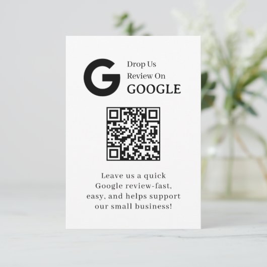 Google Review QR | Business Feedback Link Informatiekaartje (Staand voorkant)
