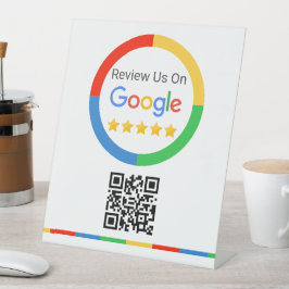 Google Review QR Code 5 Star Reclamebord Met Voetstuk