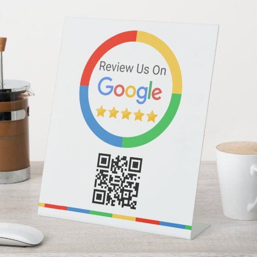 Google Review QR Code 5 Star Reclamebord Met Voetstuk (Insitu)