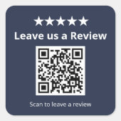 Google Review QR-code | Aangepaste Laat een Review Vierkante Sticker (Voorkant)