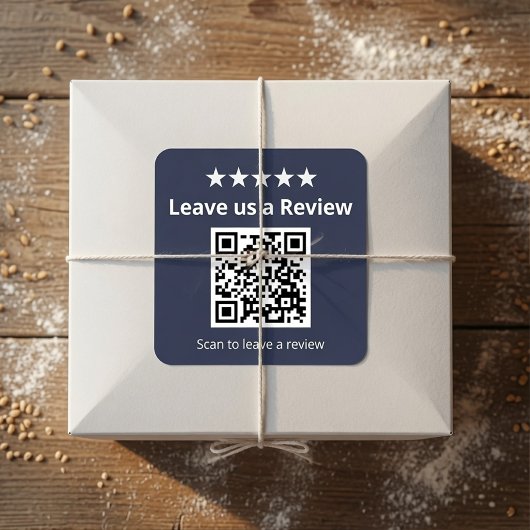 Google Review QR-code | Aangepaste Laat een Review Vierkante Sticker