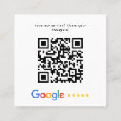 Google Review QR-code Bedankt Modern Vierkante Visitekaartje (Achterkant)