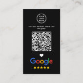 Google Review QR-code Bedankt Slank Zwart Visitekaartje (Voorkant)