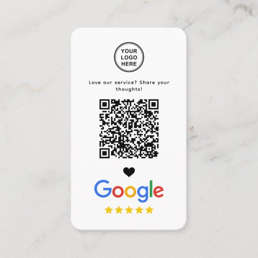 Google Review QR-code bedankt Visitekaartje (Voorkant)