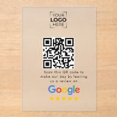Google Review QR-code bedrijfsbeoordeling Acryl Uitnodigingen (Voorkant)