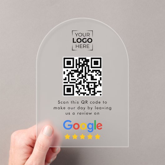 Google Review QR-code bedrijfsbeoordeling Acryl Uitnodigingen (Insitu (Draagbaar))