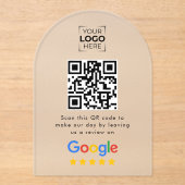 Google Review QR-code bedrijfsbeoordeling Acryl Uitnodigingen (Voorkant)