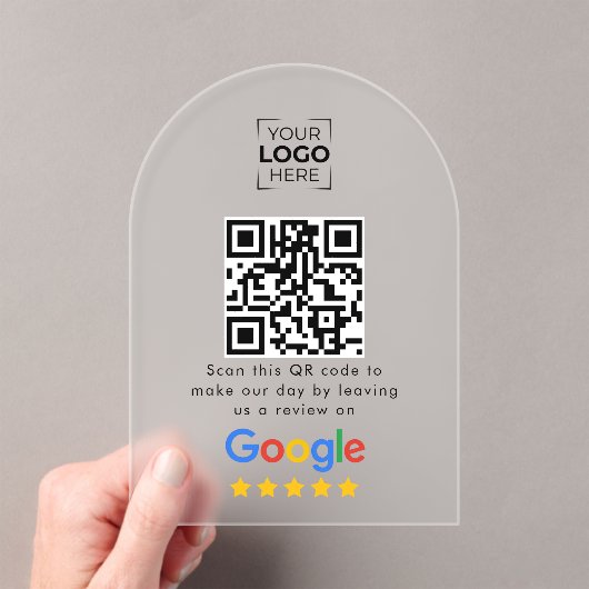 Google Review QR-code bedrijfsbeoordeling Acryl Uitnodigingen (Insitu (Draagbaar))