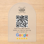 Google Review QR-code bedrijfsbeoordeling Acryl Uitnodigingen (Voorkant)