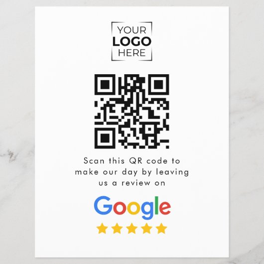 Google Review QR-code bedrijfsbeoordeling Flyer (Voorkant)