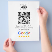 Google Review QR-code bedrijfsbeoordeling Flyer (Hand)