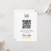 Google Review QR-code bedrijfsbeoordeling Kaart (Voorkant / Achterkant in situ)