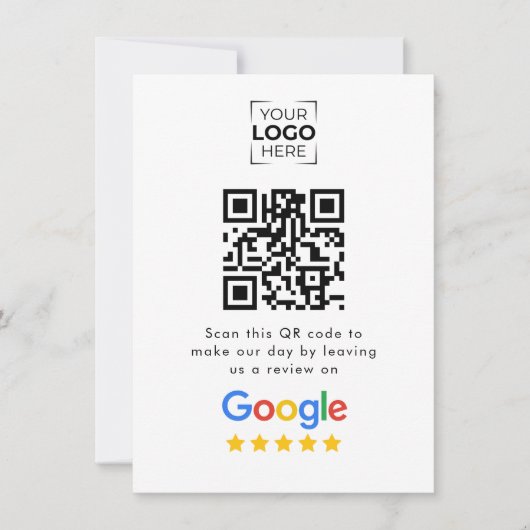 Google Review QR-code bedrijfsbeoordeling Kaart (Voorkant)