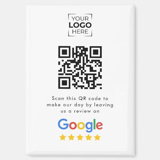 Google Review QR-code bedrijfsbeoordeling Magneet (Voorkant)