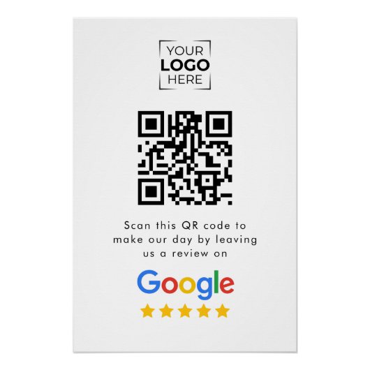 Google Review QR-code bedrijfsbeoordeling Perfect Poster (Voorkant)