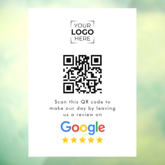 Google Review QR-code bedrijfsbeoordeling Raamsticker (Vel 3)