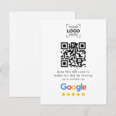 Google Review QR-code bedrijfsbeoordeling RSVP Kaartje (Voorkant / Achterkant)