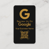 Google Review QR Code Black Gold Visitekaartje (Voorkant)