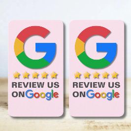 Google Review QR Code Blush Roze Tap naar Review Visitekaartje