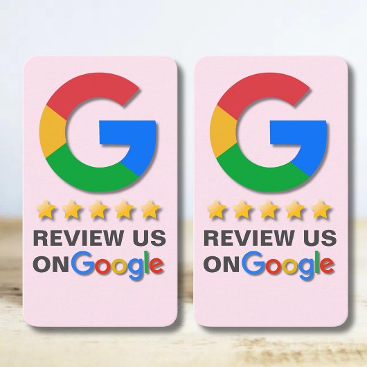 Google Review QR Code Blush Roze Tap naar Review Visitekaartje