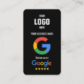 Google Review QR Code Business Card - Black  Visitekaartje (Voorkant)