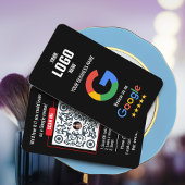 Google Review QR Code Business Card - Black Visitekaartje