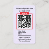 Google Review QR Code Business Card Template Visitekaartje (Achterkant)