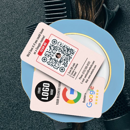 Google Review QR Code Business Card Template Visitekaartje