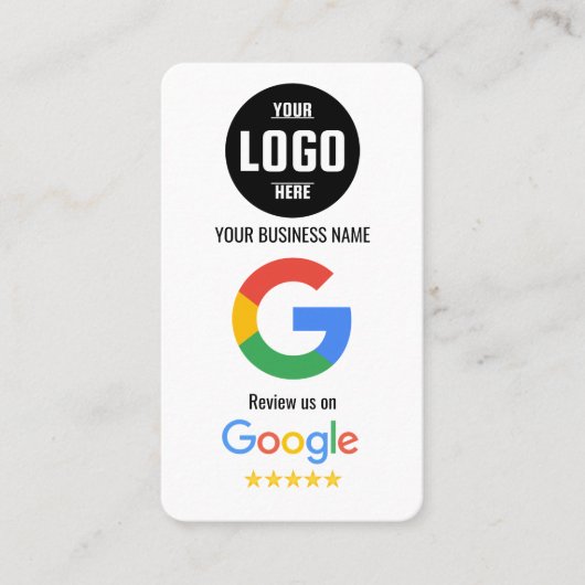 Google Review QR Code Business Card Template Visitekaartje (Voorkant)