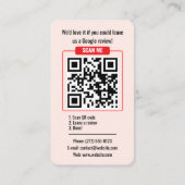 Google Review QR Code Business Card Template Visitekaartje (Achterkant)