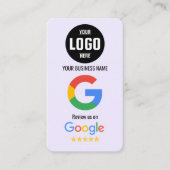 Google Review QR Code Business Card Template Visitekaartje (Voorkant)