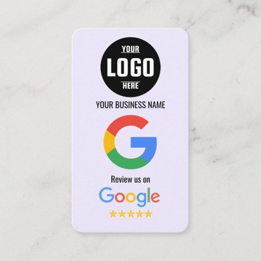 Google Review QR Code Business Card Template Visitekaartje (Voorkant)