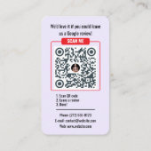Google Review QR Code Business Card Template Visitekaartje (Achterkant)
