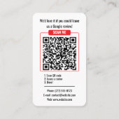 Google Review QR Code Business Card Template Visitekaartje (Achterkant)