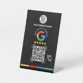 Google Review QR Code Business Name Reclamebord Met Voetstuk (Voorkant)