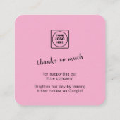 Google Review QR Code Business Note Card Informatiekaartje (Achterkant)