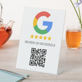 Google Review QR Code Business Reclamebord Met Voetstuk