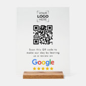 Google Review QR Code Business Review  Acryl Bord (Voorkant)