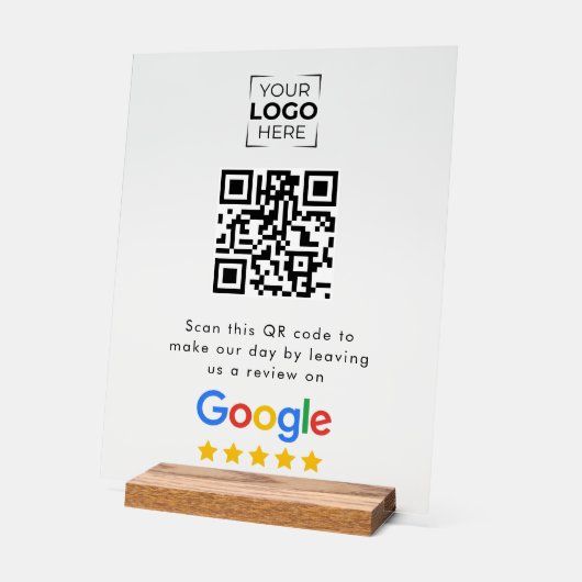 Google Review QR Code Business Review  Acryl Bord (Hoek)
