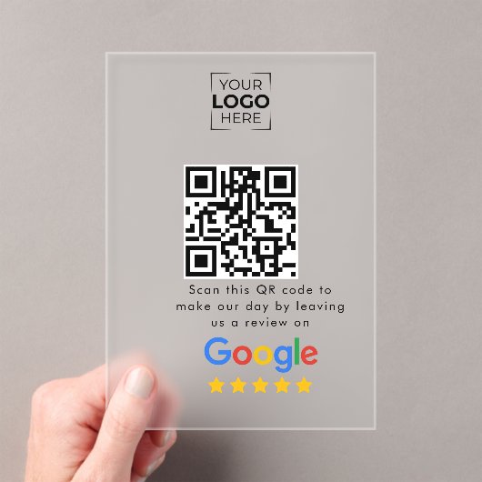 Google Review QR Code Business Review Acryl Uitnodigingen (Insitu (Draagbaar))