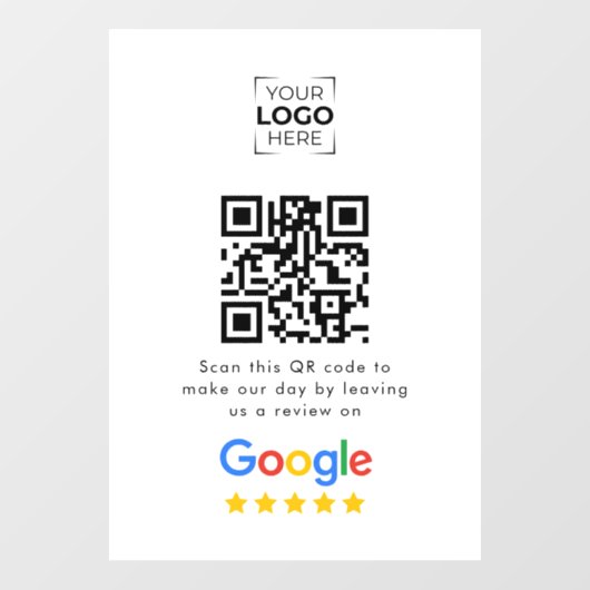 Google Review QR Code Business Review Raamsticker (Vel)